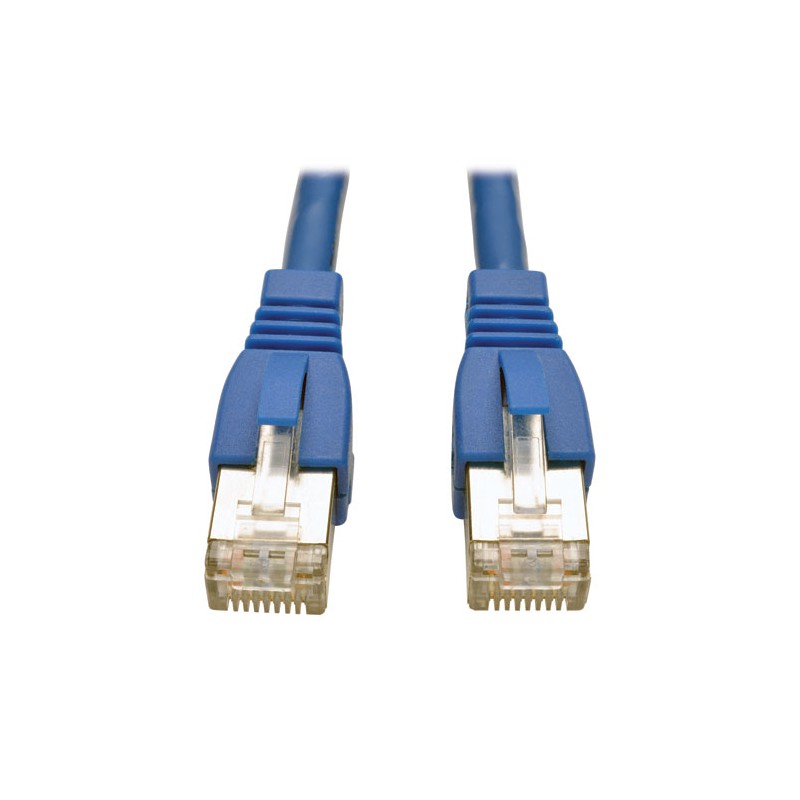 Tripp Lite Augmented Cat6 (Cat6a) Shielded (STP) Snagless 10G Certified Patch Cable, (RJ45 M/M) - Blue 0.31 m (1-ft.)