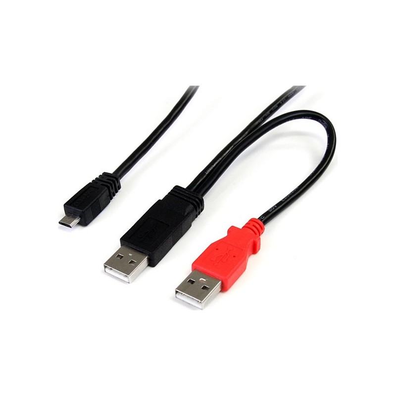 StarTech.com 1 Ft USB Y Cable For External Hard Drive - Dual USB A To ...