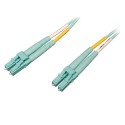 Tripp Lite 10Gb / 100Gb Duplex Multimode 50/125 OM4 LSZH Fiber Patch Cable (LC/LC), Aqua, 25 m