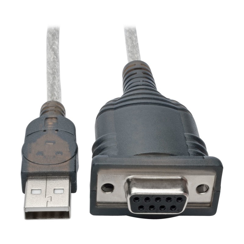 Tripp Lite 45.72 cm USB to Null Modem Serial FTDI Adapter Cable with COM Retention (USB-A to DB9 M/F)