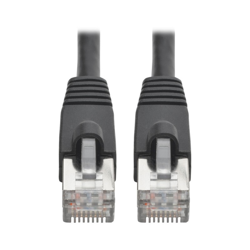 Tripp Lite Cat6a 10G-Certified Snagless Shielded STP Network Patch Cable (RJ45 M/M), PoE, Black, 0.31 m