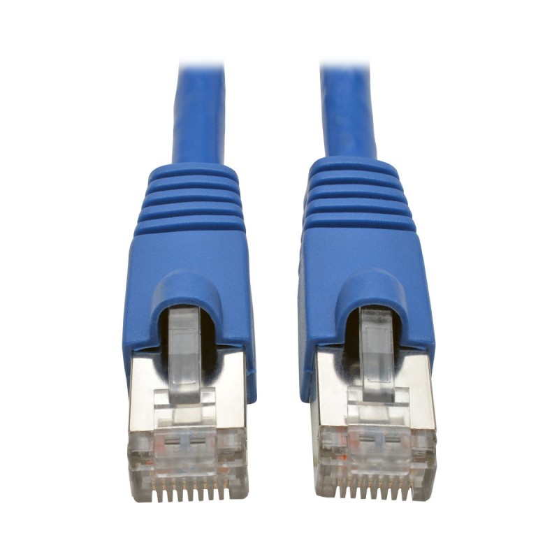 Tripp Lite Cat6a 10G-Certified Snagless Shielded STP Network Patch Cable (RJ45 M/M), PoE, Blue, 7.62 m