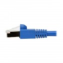 Tripp Lite Cat6a 10G-Certified Snagless Shielded STP Network Patch Cable (RJ45 M/M), PoE, Blue, 7.62 m