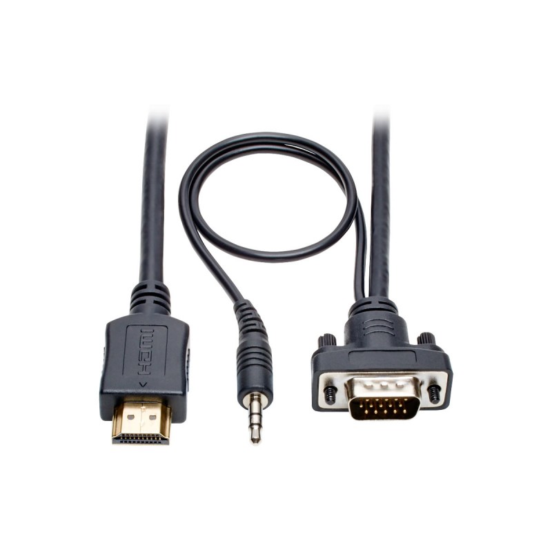 Tripp Lite HDMI to VGA + Audio Active Converter Cable, to Low-Profile HD15 +