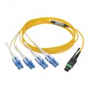 Tripp Lite MTP/MPO (APC) to 8xLC (UPC) Singlemode Breakout Patch Cable, 40/100 GbE, QSFP+ 40GBASE-PLR4, Plenum, Yellow, 1 m