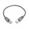Tripp Lite Cat6a 10G-Certified Snagless Shielded STP Network Patch Cable (RJ45 M/M), PoE, Grey, 0.31 m