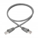 Tripp Lite Cat6a 10G-Certified Snagless Shielded STP Network Patch Cable (RJ45 M/M), PoE, Grey, 0.91 m