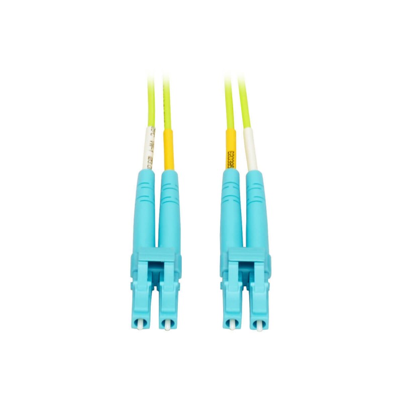 Tripp Lite LC to LC Multimode Duplex Fiber Optics Patch Cable, 15 Meter - 100Gb, 50/125, OM5, LC/LC, Lime Green