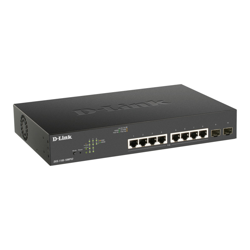 D-Link DGS-1100-10MPV2 10-Port PoE+Gigabit Smart Managed Switch